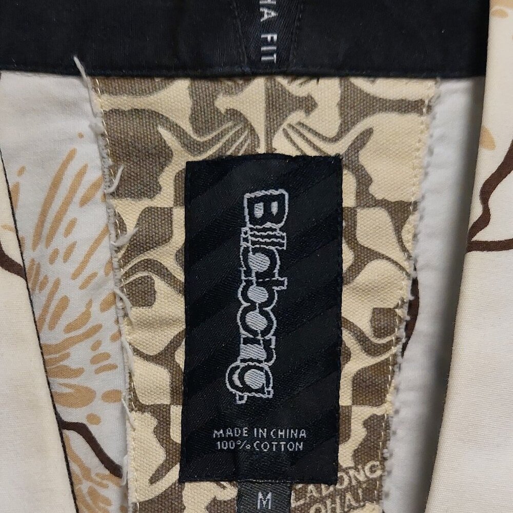 [VTG] 90's Billabong Cream/Brown Floral Hawaiian Button-down Camp Shirt Size: M - Picture 2 of 5